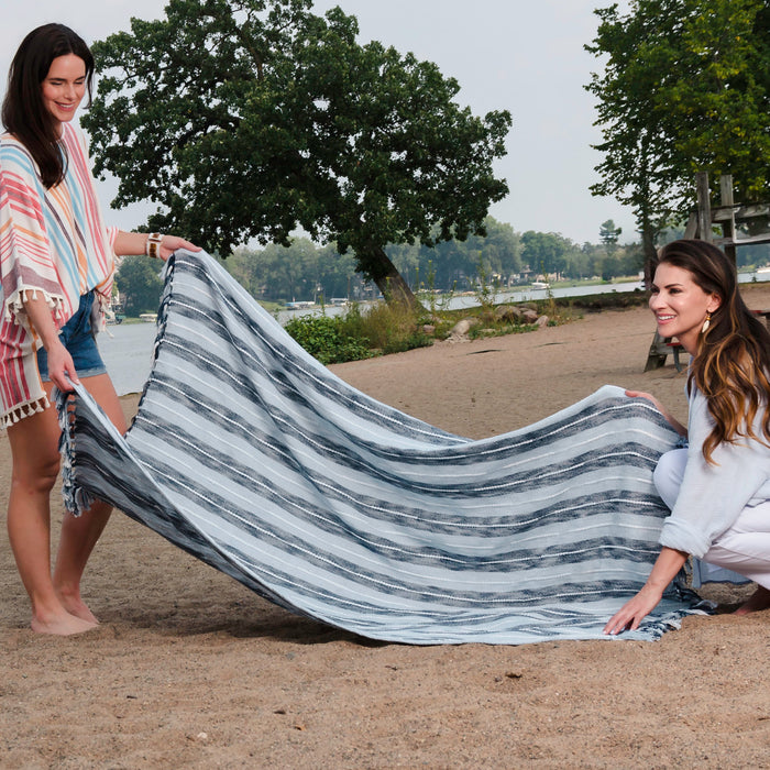Romy 50x70" Indoor/Outdoor Recycled Woven Throw Blanket