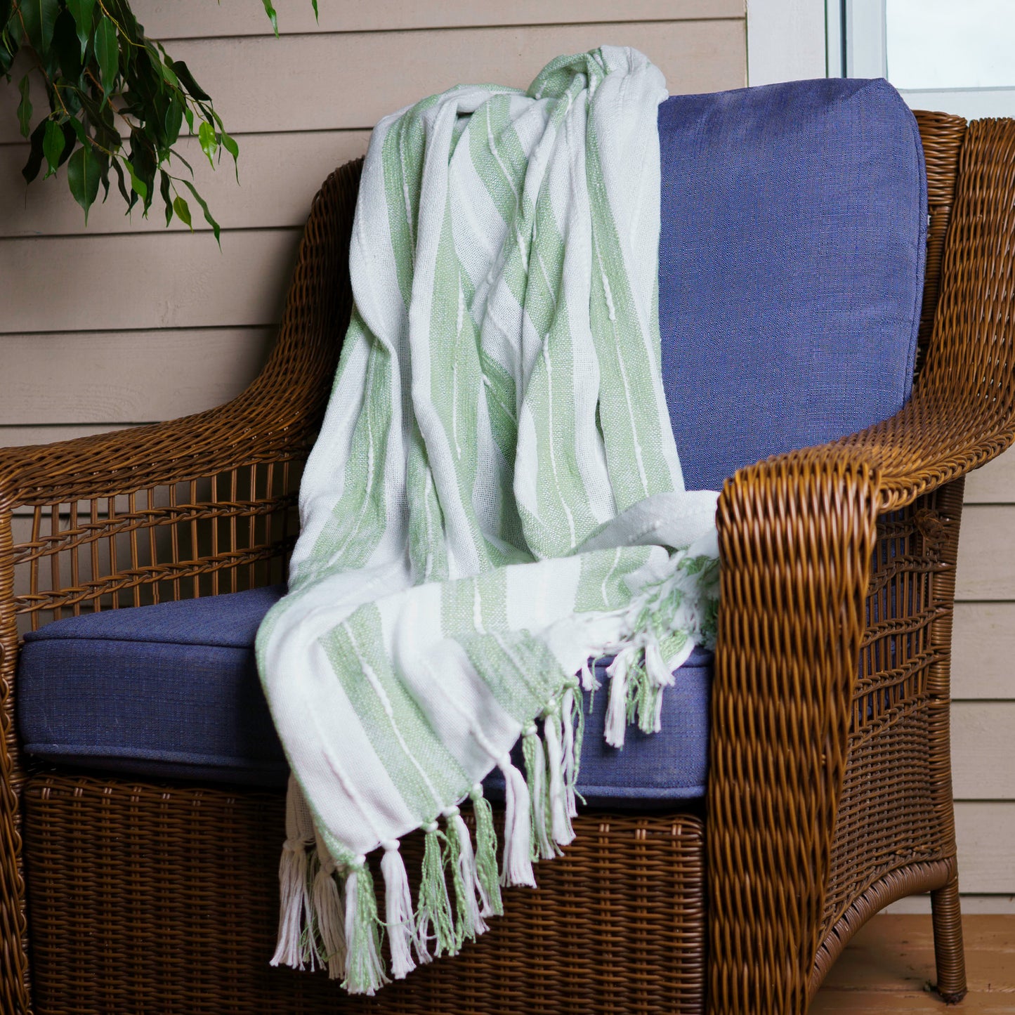 Romy 50x70" Indoor/Outdoor Recycled Woven Throw Blanket