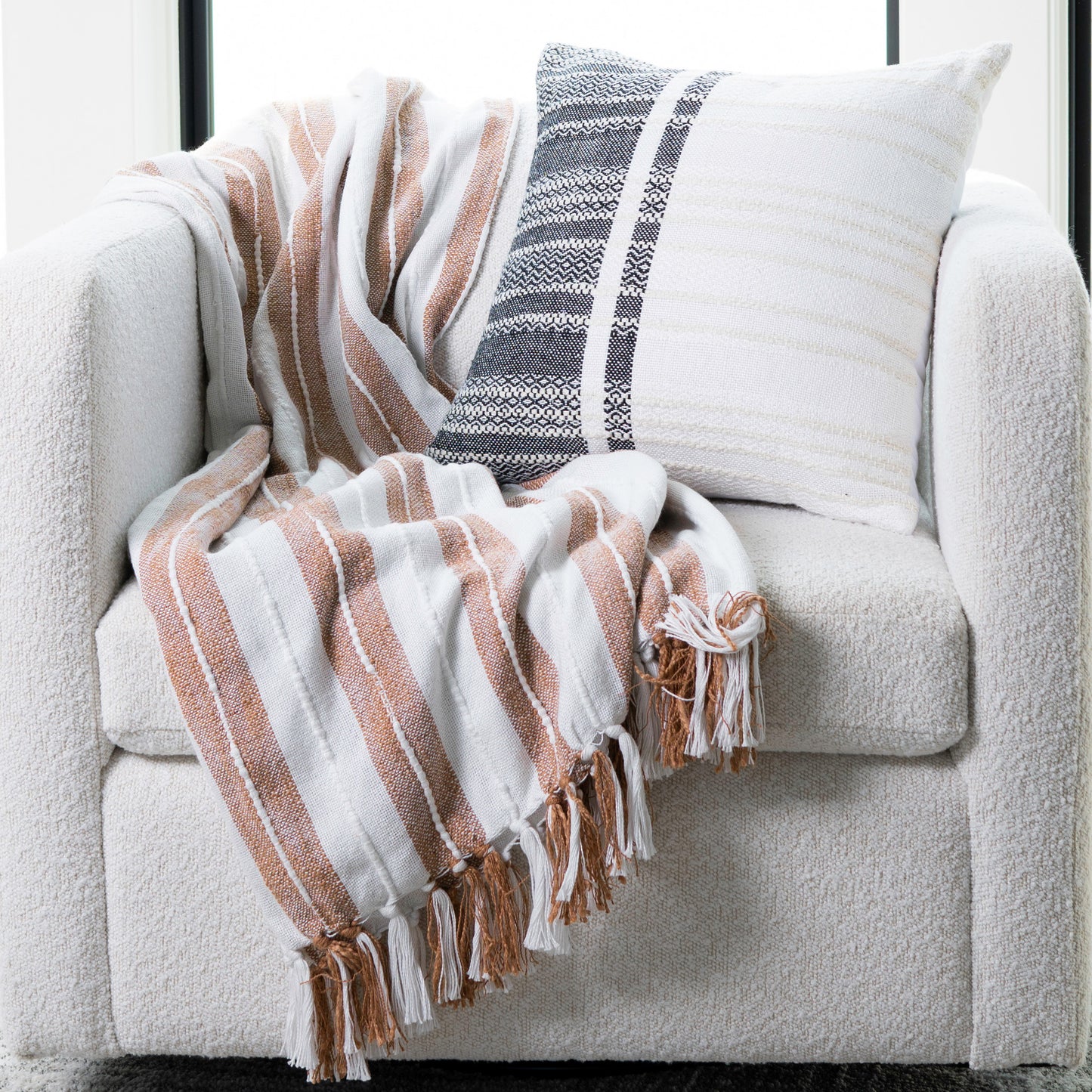 Romy 50x70" Indoor/Outdoor Recycled Woven Throw Blanket