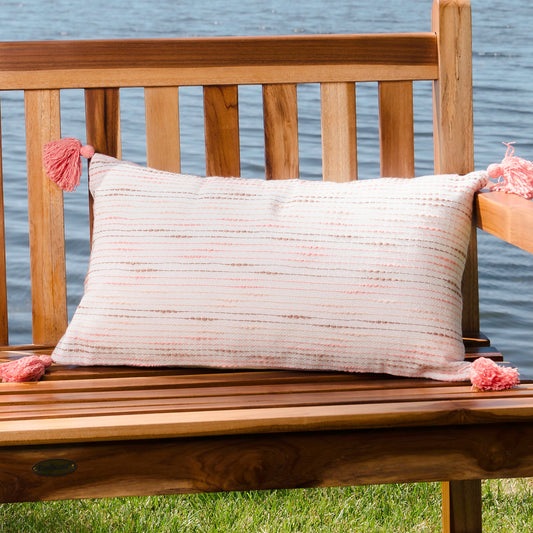 Zahara 12X22" Handwoven Striped Indoor/Outdoor Throw Pillow