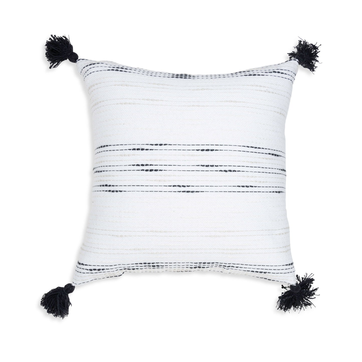 Zahara 18X18" Handwoven Striped Indoor/Outdoor Throw Pillow