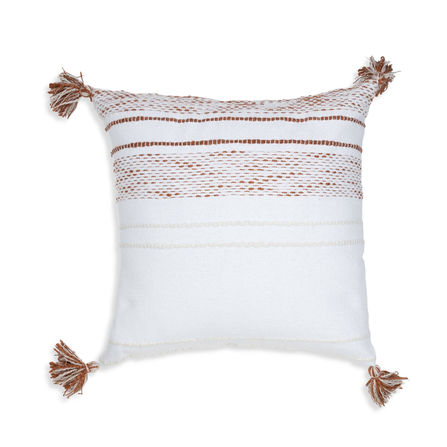 Tylanne 18X18" Handwoven Striped Indoor/Outdoor Throw Pillow