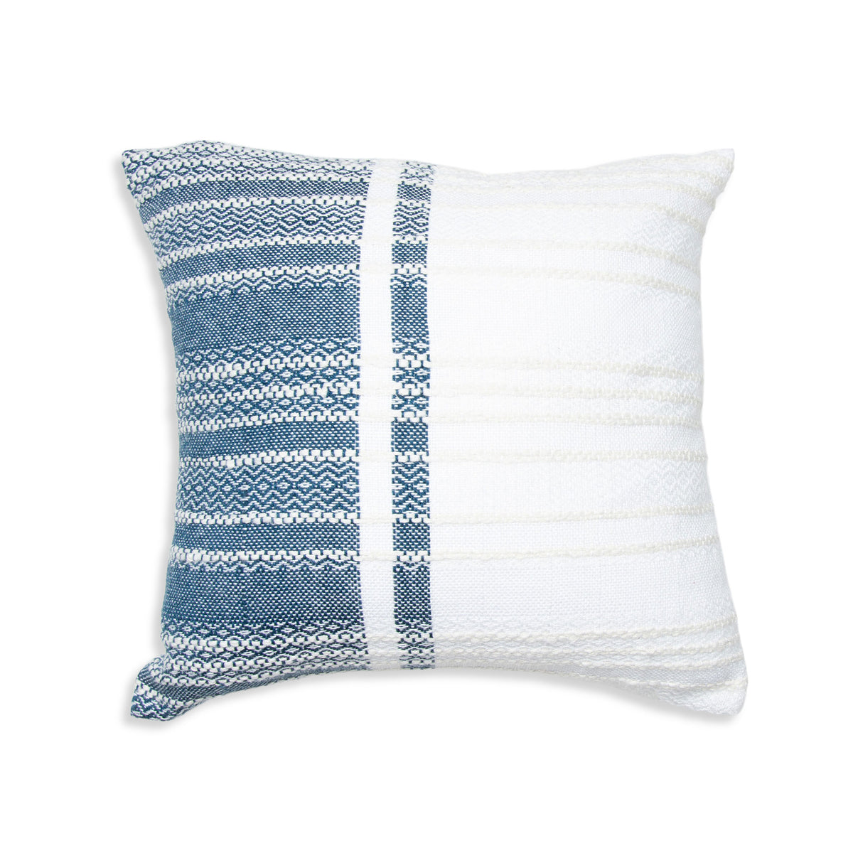Genevieve 18X18" Handwoven Striped In/Outdoor Throw Pillow