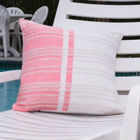 Genevieve 18X18" Handwoven Striped In/Outdoor Throw Pillow