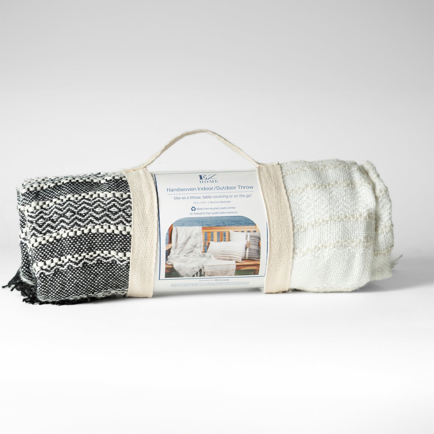 Genevieve 50x70" Indoor/Outdoor Recycled Woven Throw Blanket