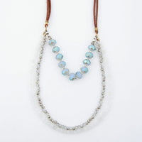 Aliina Multi Row Genuine Stone Necklace