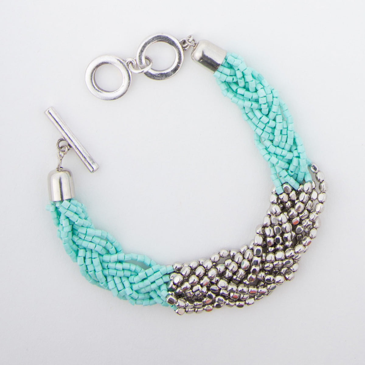 Camila Braided Seed Bead Toggle Bracelet