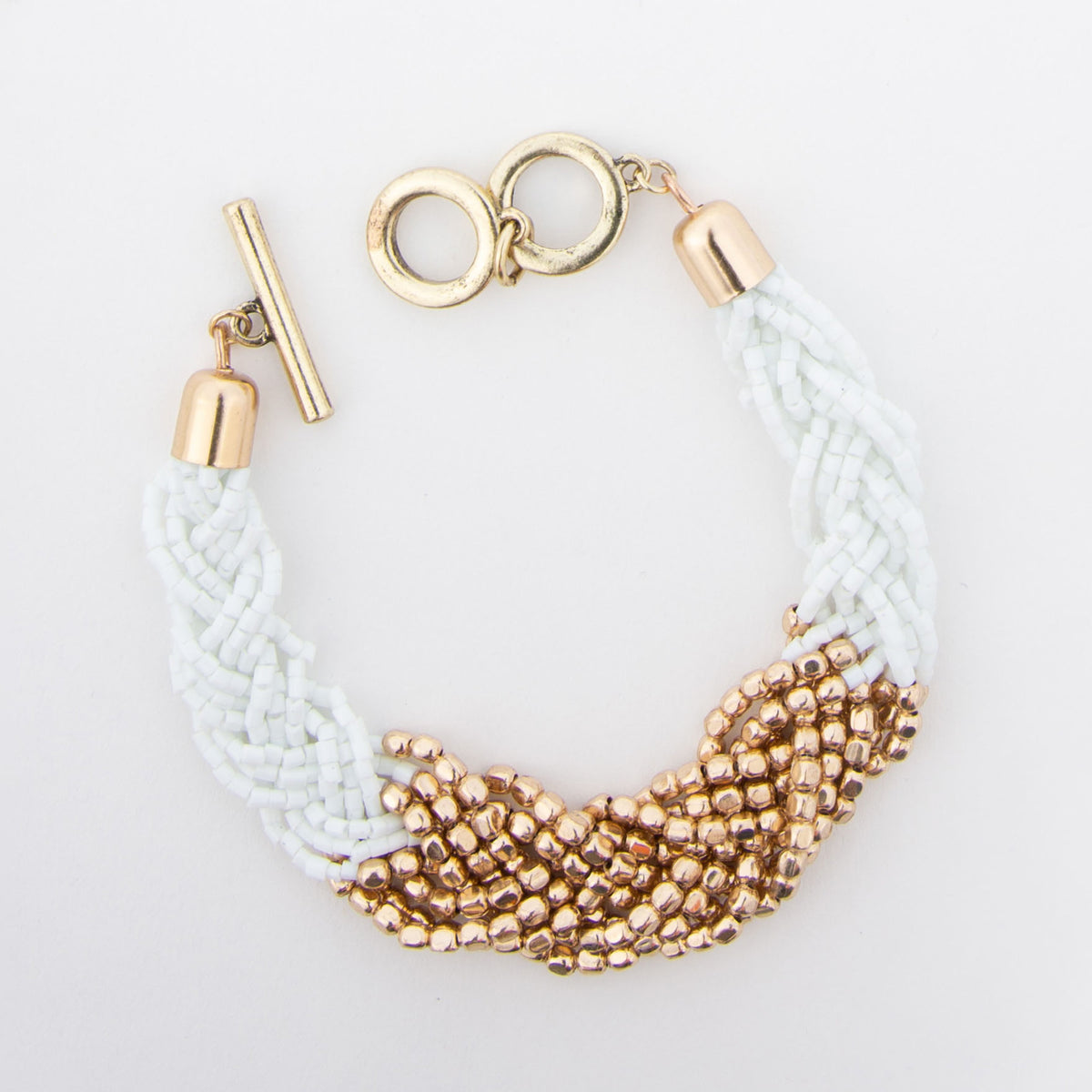 Camila Braided Seed Bead Toggle Bracelet