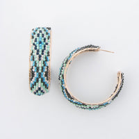 Irie Multi-Color Beaded C Hoop Earrings