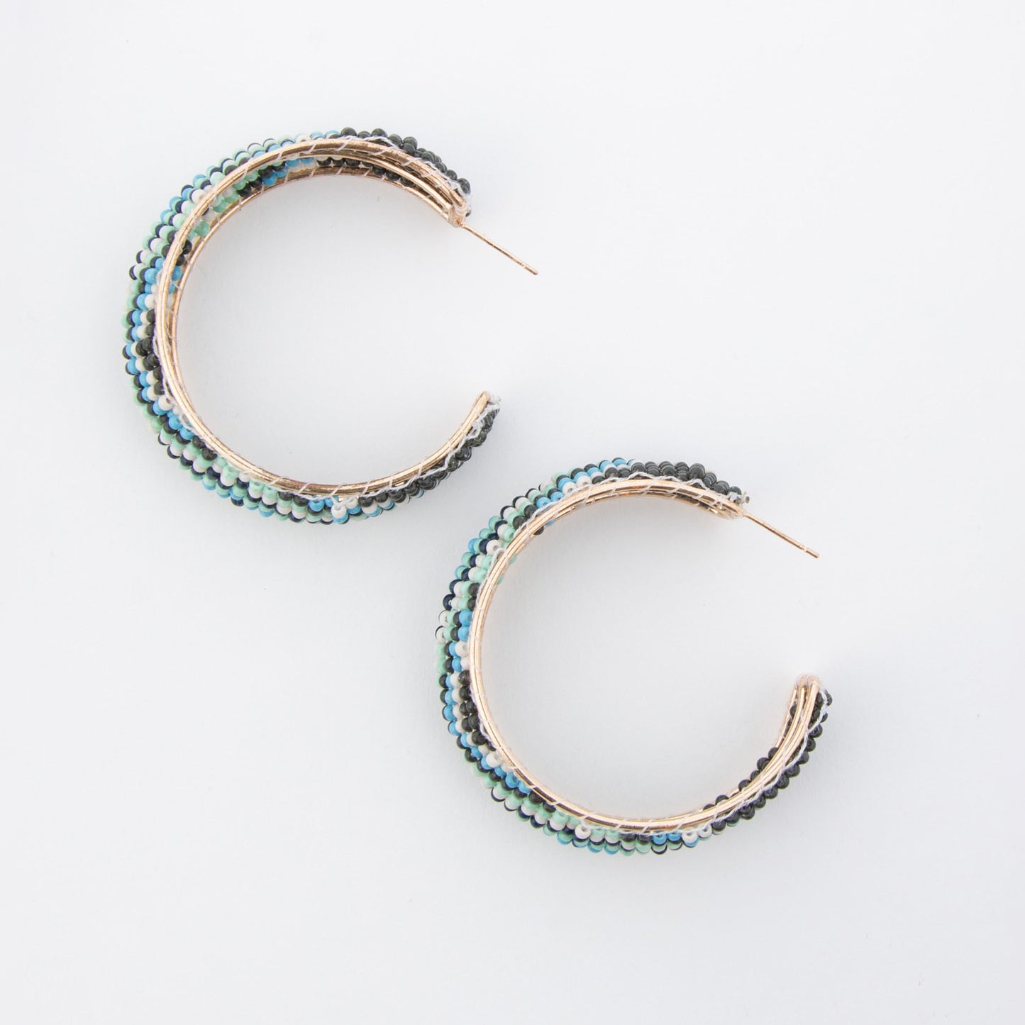 Irie Multi-Color Beaded C Hoop Earrings