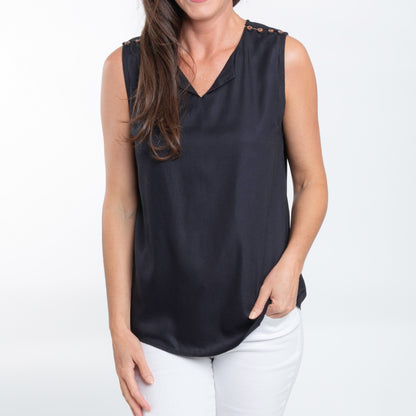 Casey V-Neck Sleeveless Tank Top Blouse