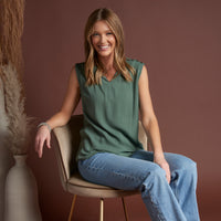 Nika V-Neck Sleeveless Tank Top Blouse
