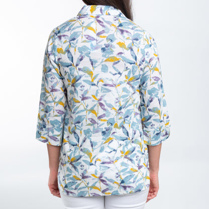 Tessa 3/4 Sleeve Collared Tunic Blouse
