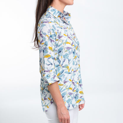 Tessa 3/4 Sleeve Collared Tunic Blouse