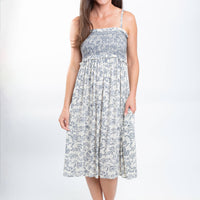 Sarai Smocked Bodice Toile De Jouy Midi Dress