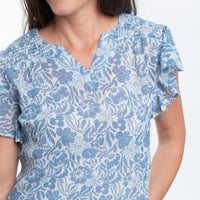 Petra Ruffle Short Sleeve V-Neck Blouse