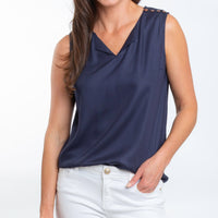 Casey V-Neck Sleeveless Tank Top Blouse