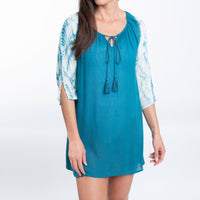 Larsa Raglan 3/4 Sleeve Tie Dye Swimsuit Cover Up