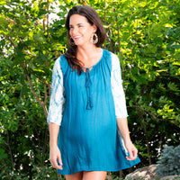 Larsa Raglan 3/4 Sleeve Tie Dye Swimsuit Cover Up