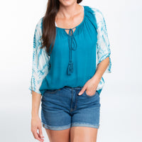 Larsa Raglan 3/4 Sleeve Tie Dye Swimsuit Cover Up