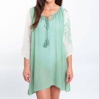 Larsa Raglan 3/4 Sleeve Tie Dye Swimsuit Cover Up