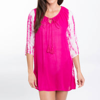 Larsa Raglan 3/4 Sleeve Tie Dye Swimsuit Cover Up