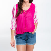 Larsa Raglan 3/4 Sleeve Tie Dye Swimsuit Cover Up