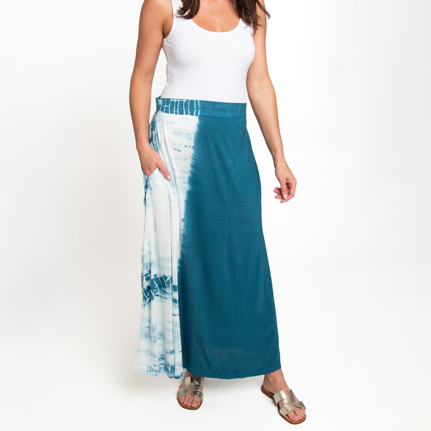 Akari Tie Dye Maxi Skirt with Pockets