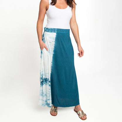 Akari Tie Dye Maxi Skirt with Pockets