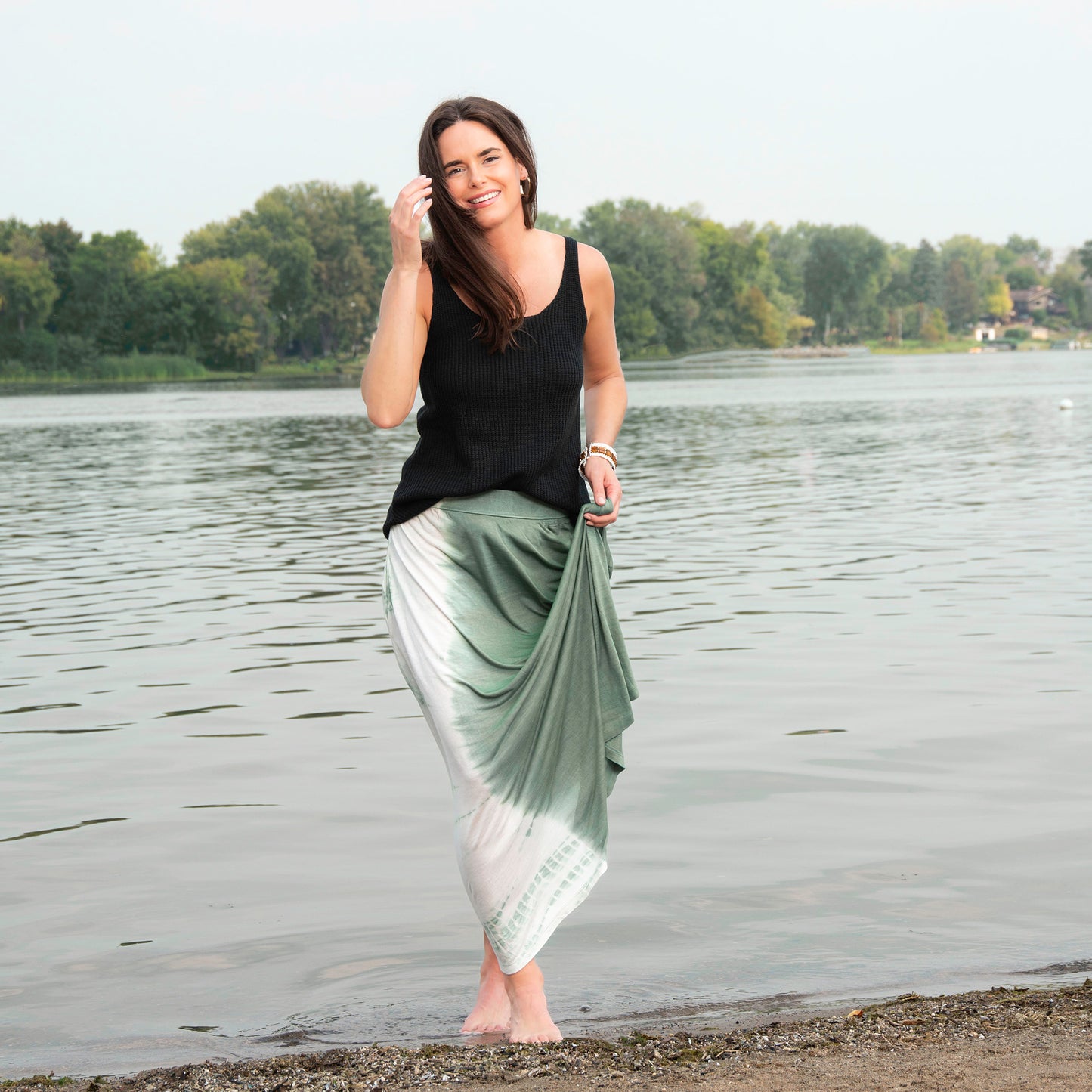 Akari Tie Dye Maxi Skirt with Pockets