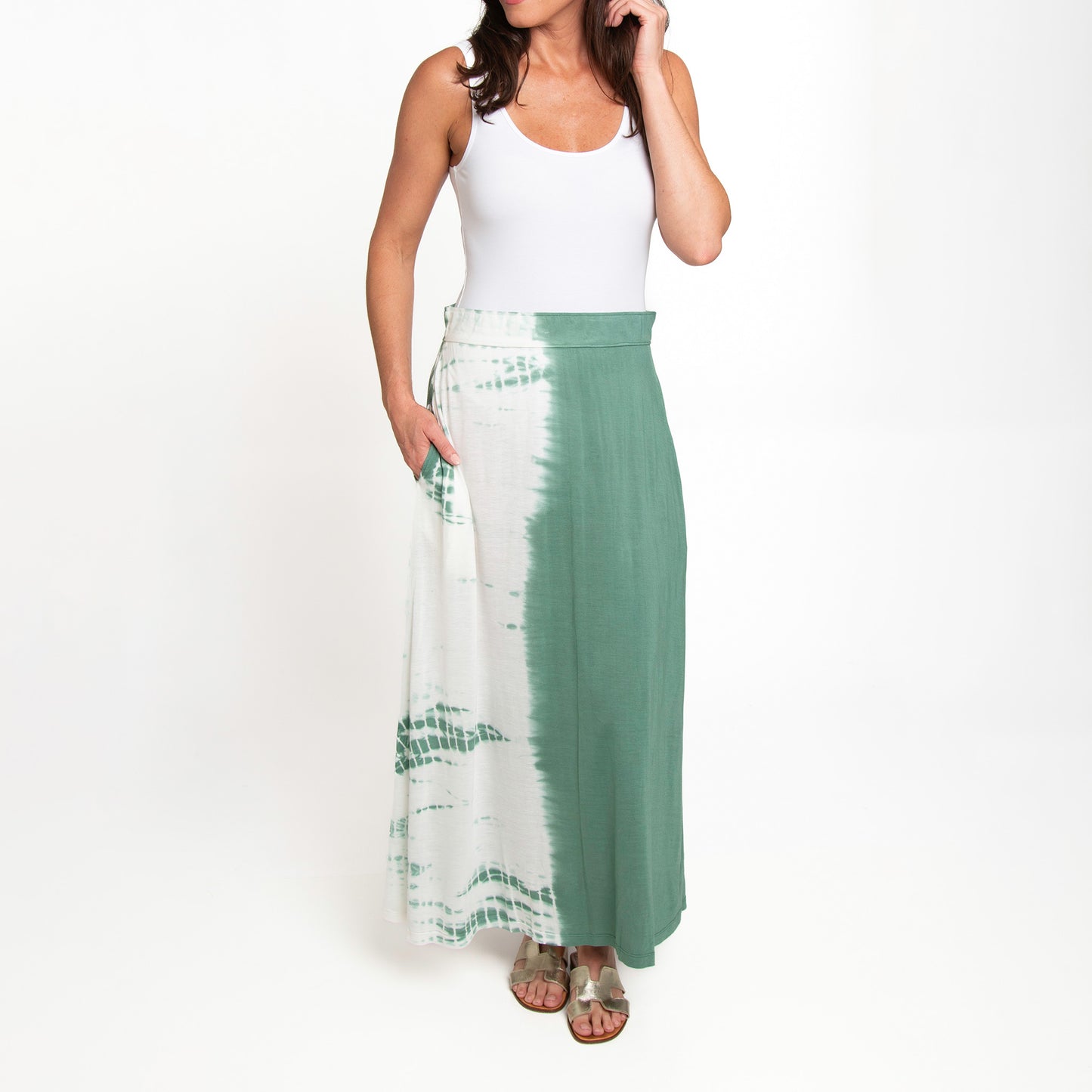 Akari Tie Dye Maxi Skirt with Pockets