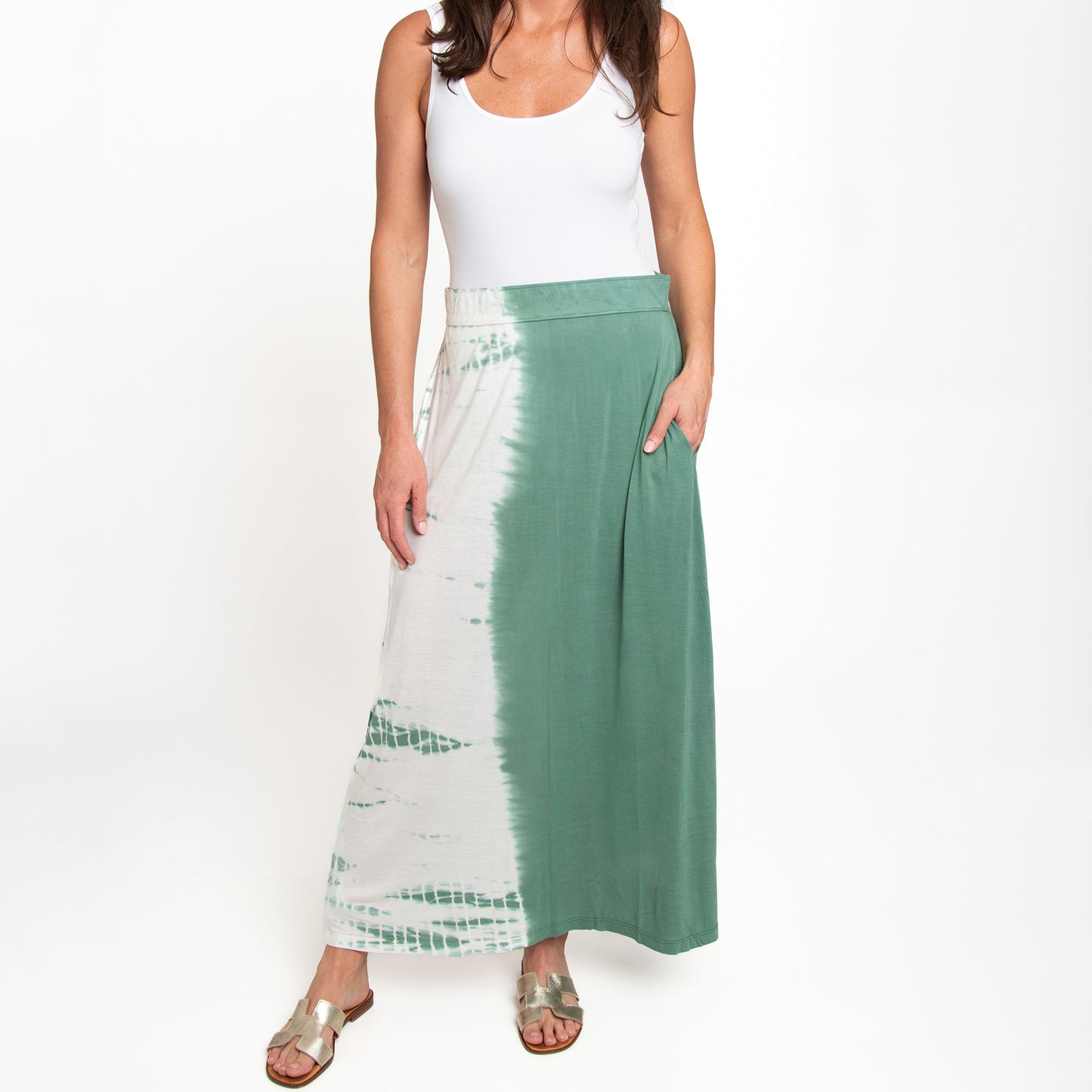 Akari Tie Dye Maxi Skirt with Pockets