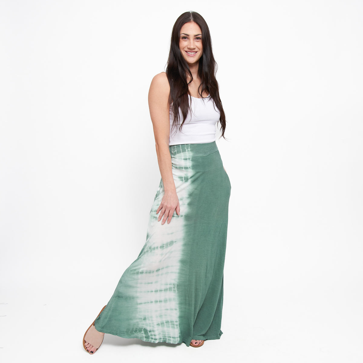 Akari Tie Dye Maxi Skirt with Pockets