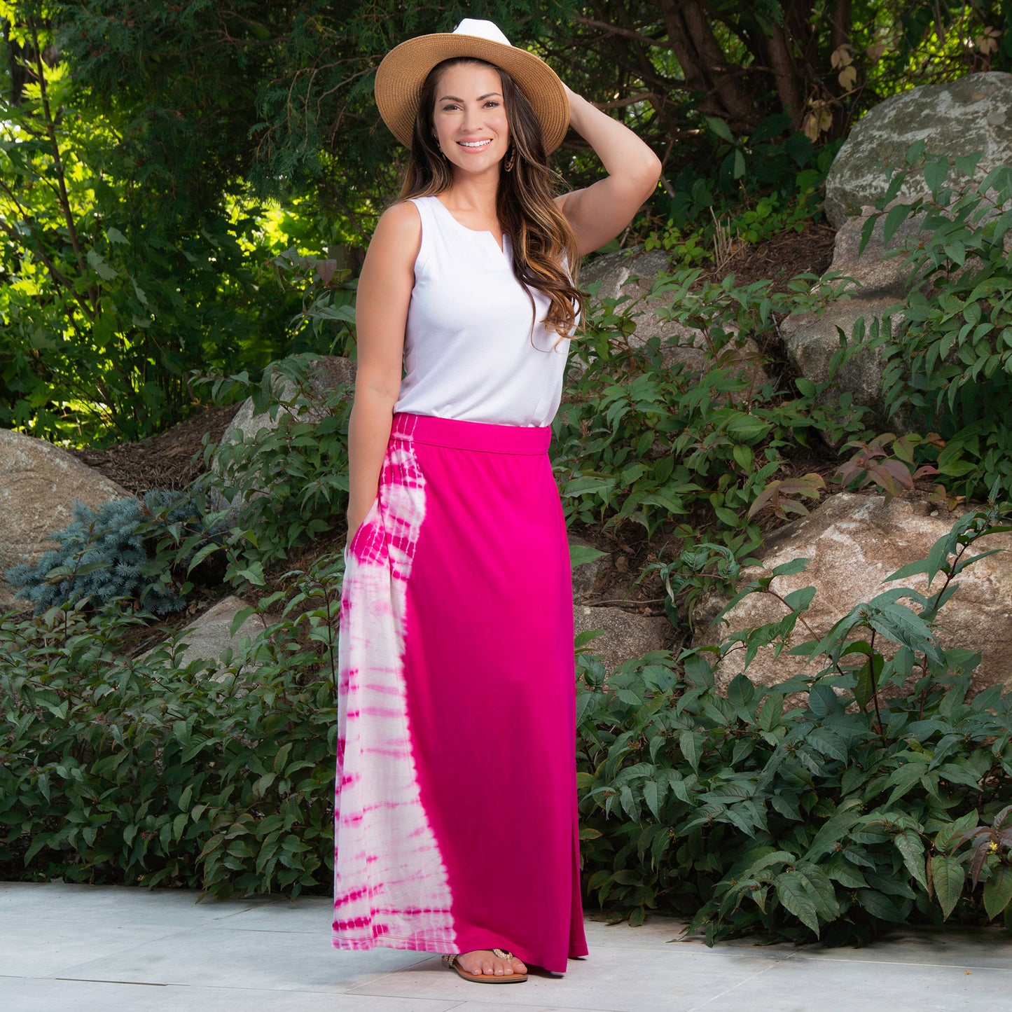 Akari Tie Dye Maxi Skirt with Pockets