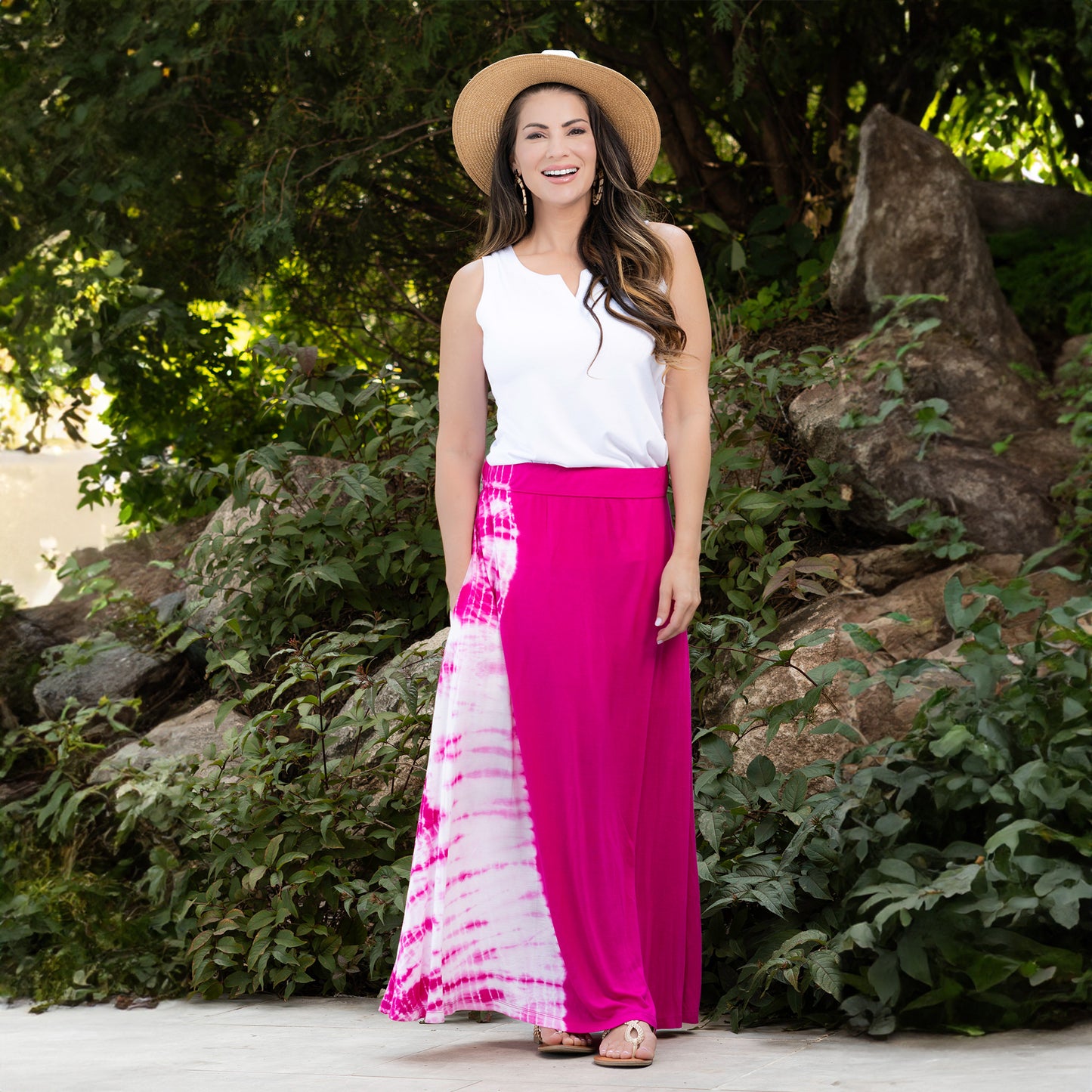 Akari Tie Dye Maxi Skirt with Pockets