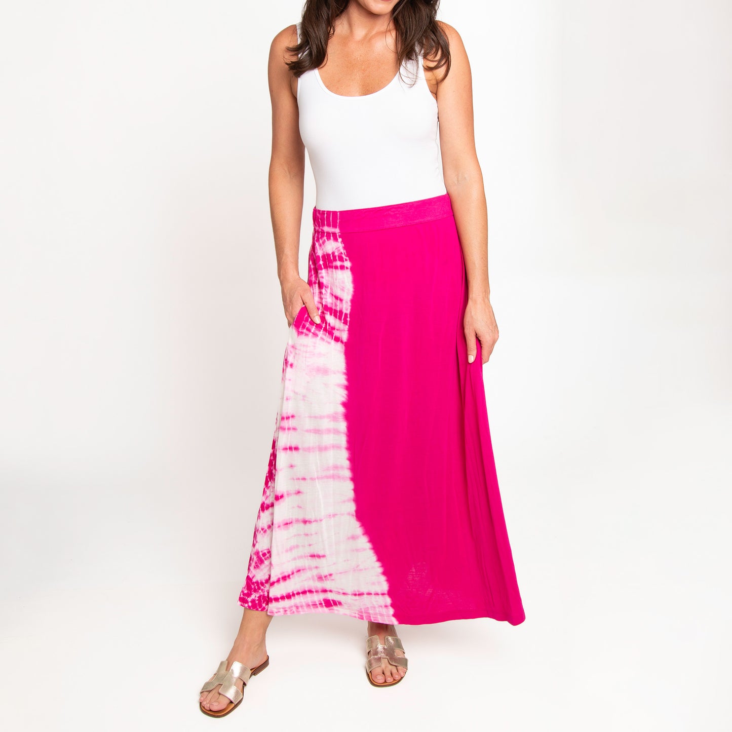 Akari Tie Dye Maxi Skirt with Pockets