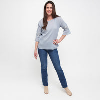 Skylah Celestial Blue Raglan Sleeve Blouse