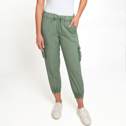 Kienna Adjustable Cotton Cargo Jogger Pant