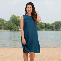 Tahlee Sleeveless Crew Neck Tank Dress Cover Up