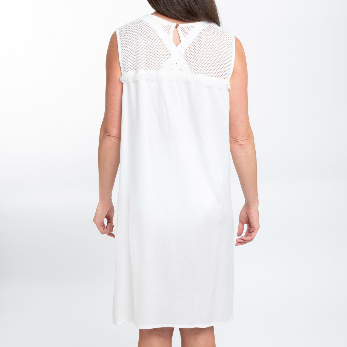 Tahlee Sleeveless Crew Neck Tank Dress Cover Up