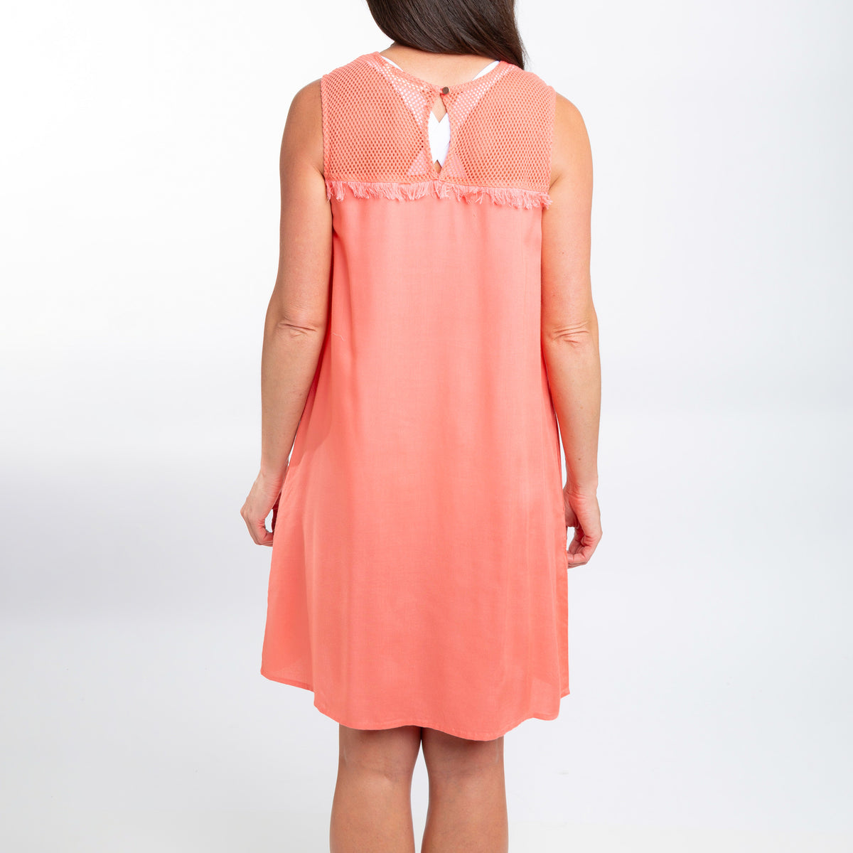 Tahlee Sleeveless Crew Neck Tank Dress Cover Up