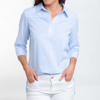 Lakelyn 3/4 Cuff Sleeve Collared Cotton Blouse