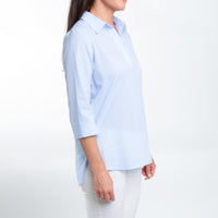 Lakelyn 3/4 Cuff Sleeve Collared Cotton Blouse