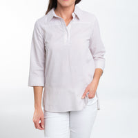 Lakelyn 3/4 Cuff Sleeve Collared Cotton Blouse