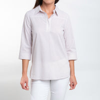 Lakelyn 3/4 Cuff Sleeve Collared Cotton Blouse