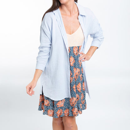 Aaliyah Gauze Long Sleeve Button Up Top