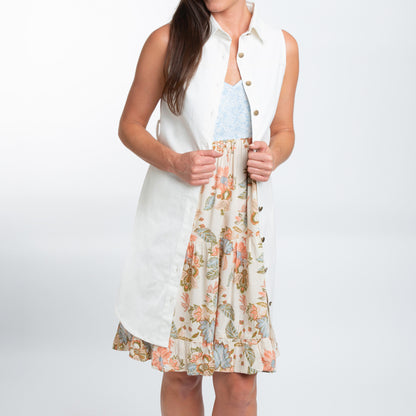 Tamar Denim Sleeveless Shirt Duster Dress