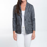 Gemma Stretch Jersey Heathered Black Blazer