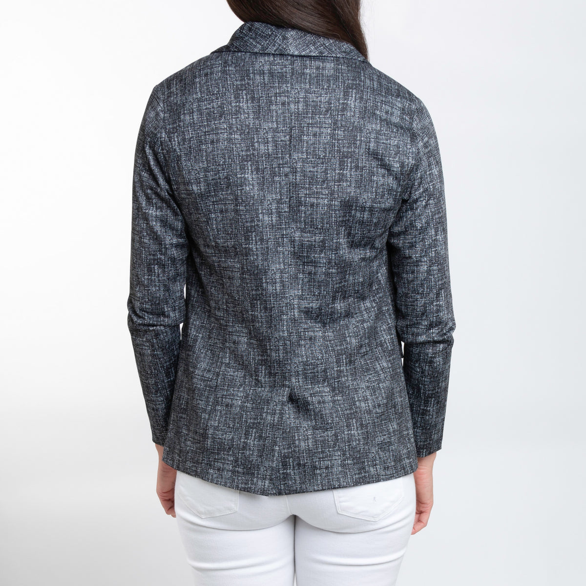 Gemma Stretch Jersey Heathered Black Blazer