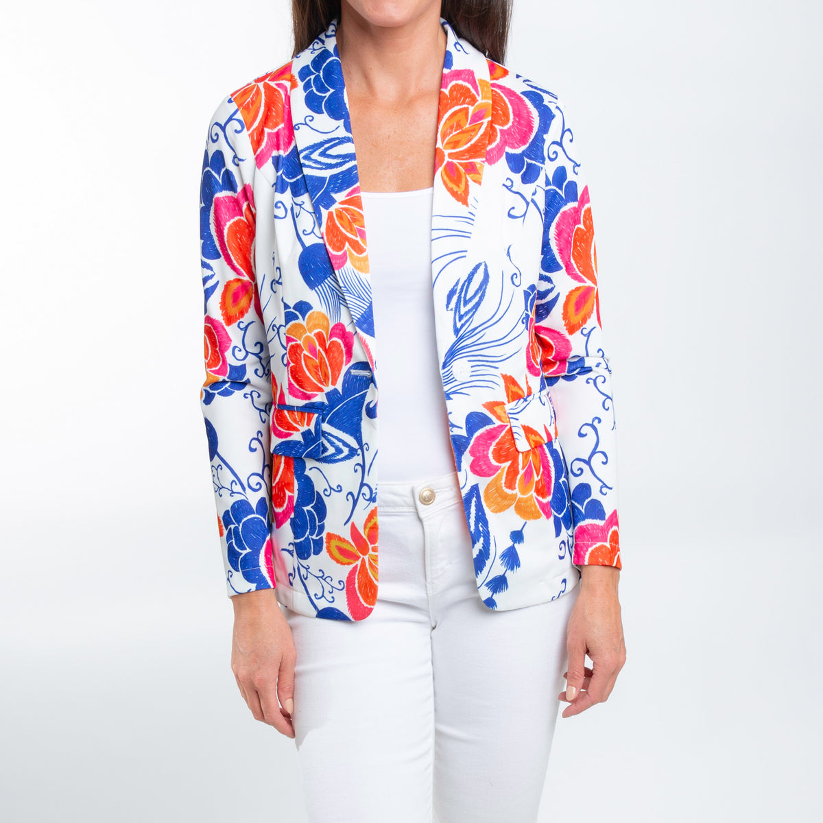 Gemma Stretch Long Sleeve Floral Blazer